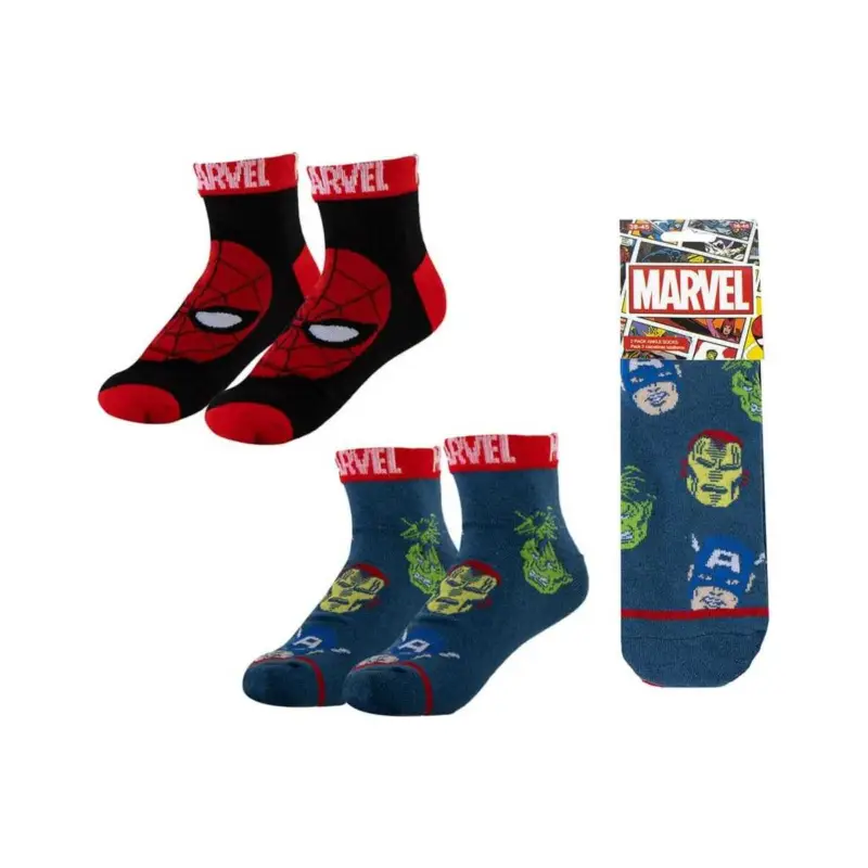 Marvel socks, 2-pack, shorts, sizes 38-45 Tijdelijk Beschikbaar