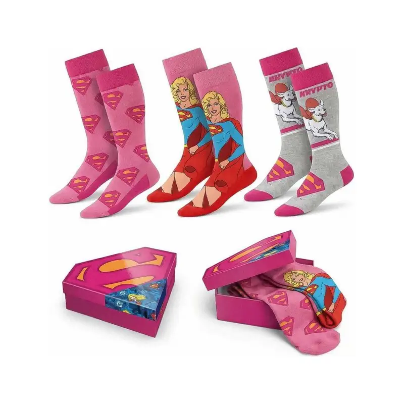 DC Comics socks Superman Supergirl pack of 3 36-43 Weekendaanbieding