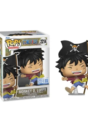 ONE PIECE - POP Animation No. 2214 - Luffy with Flag Pop figur Direct Verzonden