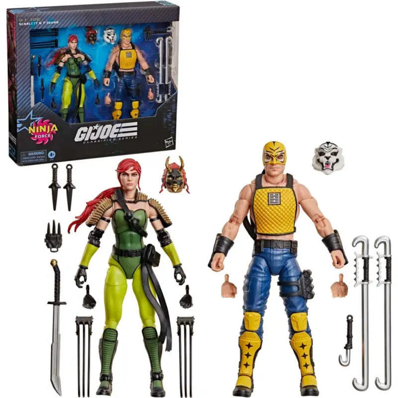 GI JOE - Ninja Force Scarlett & T'Jbang Figure Classified Series 15cm Figuurtje Gereduceerde Prijs