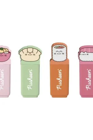 Pusheen Highlighters with Sushi Roll Topper Set of 4 Speciale Aanbieding