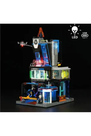 Premium Lumibricks Cyberpunk Neoncity 17009 Cyberpunk Police HQ