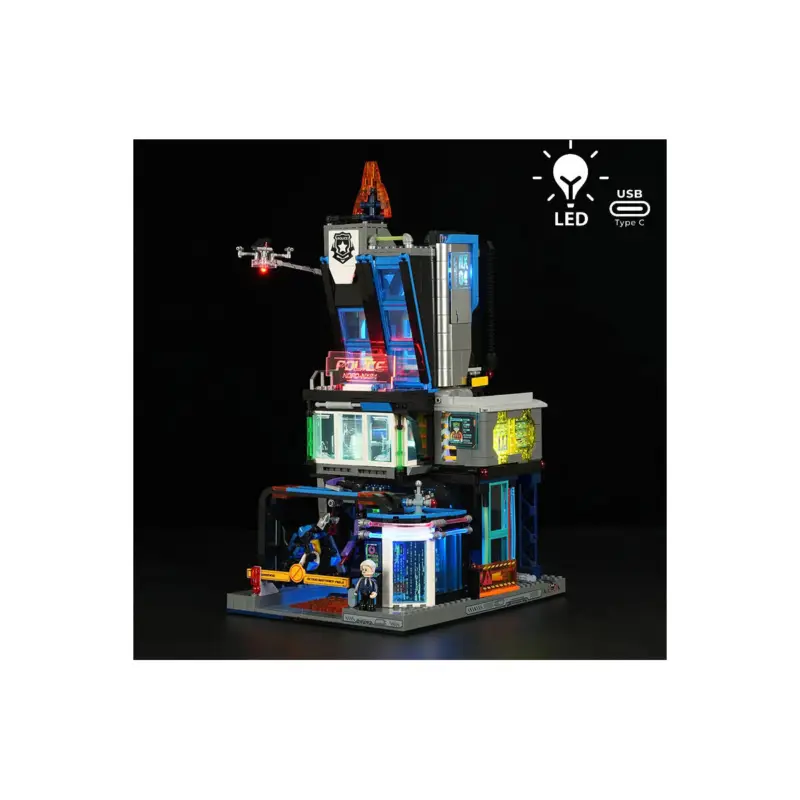 Premium Lumibricks Cyberpunk Neoncity 17009 Cyberpunk Police HQ