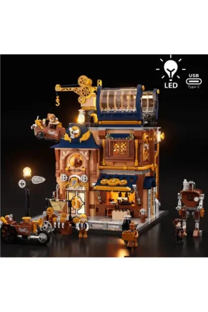 Lumibricks Steampunk World 11015 Steampunk Mechanical Workshop Hoge Kwaliteit