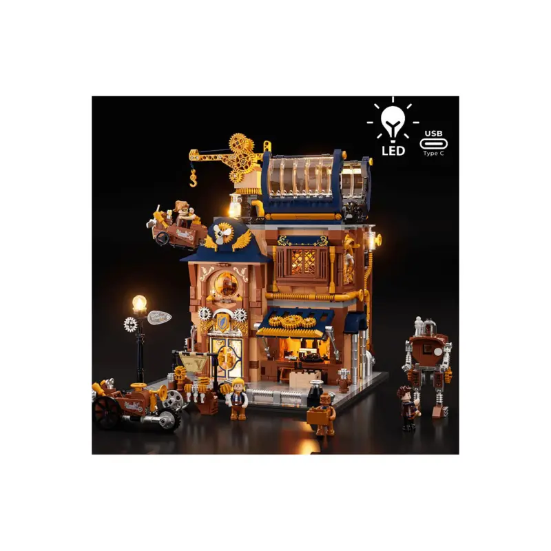 Lumibricks Steampunk World 11015 Steampunk Mechanical Workshop Hoge Kwaliteit