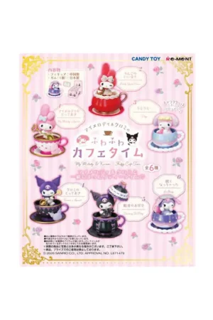 Finale Uitverkoop Hello Kitty Rement My Melody & Kuromi Fluffy Cafe Time Asst 6pcs Figuurtje