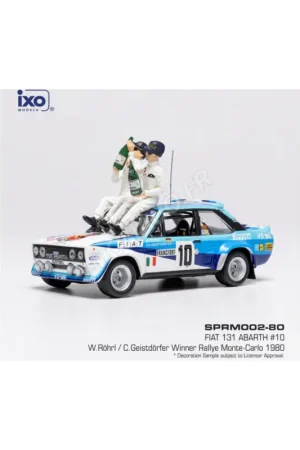 Koop Vandaag Fiat 131 abarth 10 röhrl/geistdörfer monte carlo rally 1980 1st with 2 figures Miniatuur