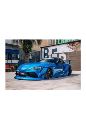 Op = Op Solido 1815503 toyota gr supra liberty walk body kit blue metallic 2025 1/18 Miniatuur