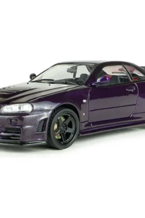 Finale Uitverkoop Solido 4318201 nissan skyline gt-r (bnr34) with nismo parts midnight purple 2005 1/43