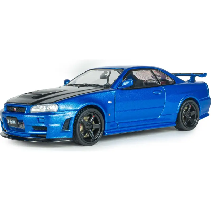 Meest Verkocht Solido 4318202 nissan skyline gt-r (bnr34) with nismo parts bayside blue 2005 1/43 Miniatuur