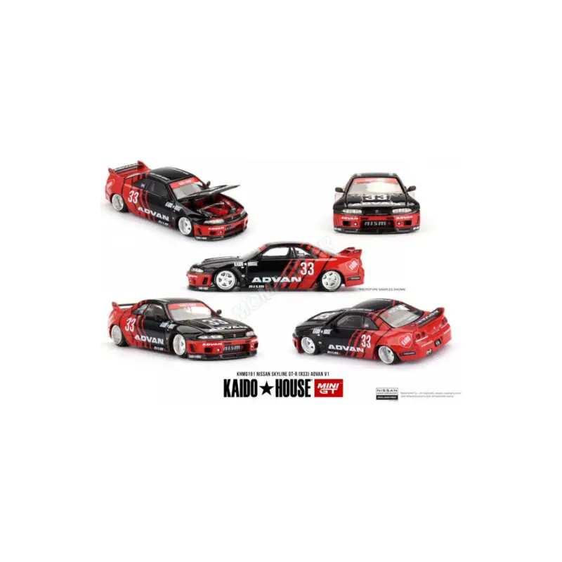 Nissan skyline gt-r (r33) 33 "kaido works - advan" Miniatuur Uitverkoop