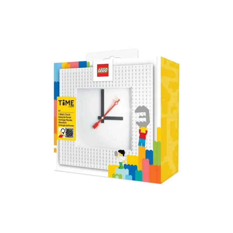 Lego Time by IQHK White Wall Clock Laatste Kans