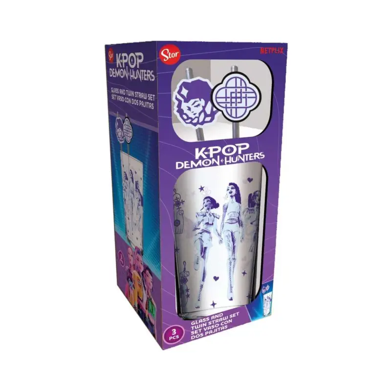 KPop Demon Hunters tumbler glass with straws 485 ml Betrouwbaar