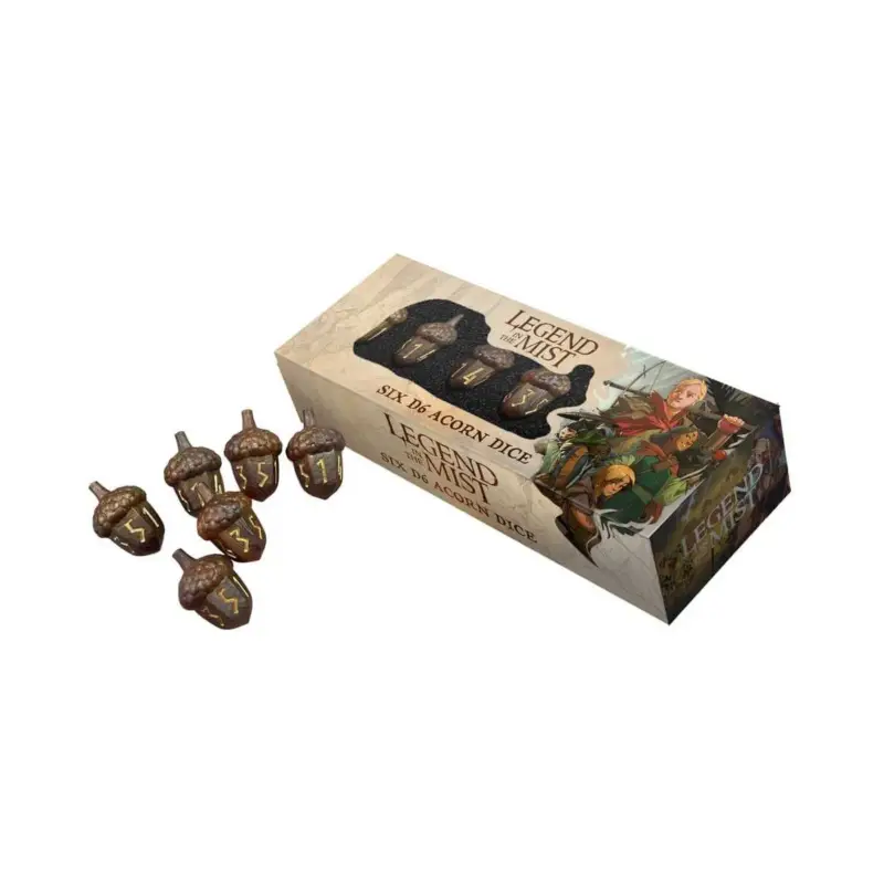 FanRoll Legend in the Mist D6 Resin Acorn Dice Set (6) Finale Uitverkoop