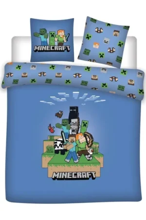 MINECRAFT - Bedding set 240x220cm + 2x65x65cm Beperkt Aanbod