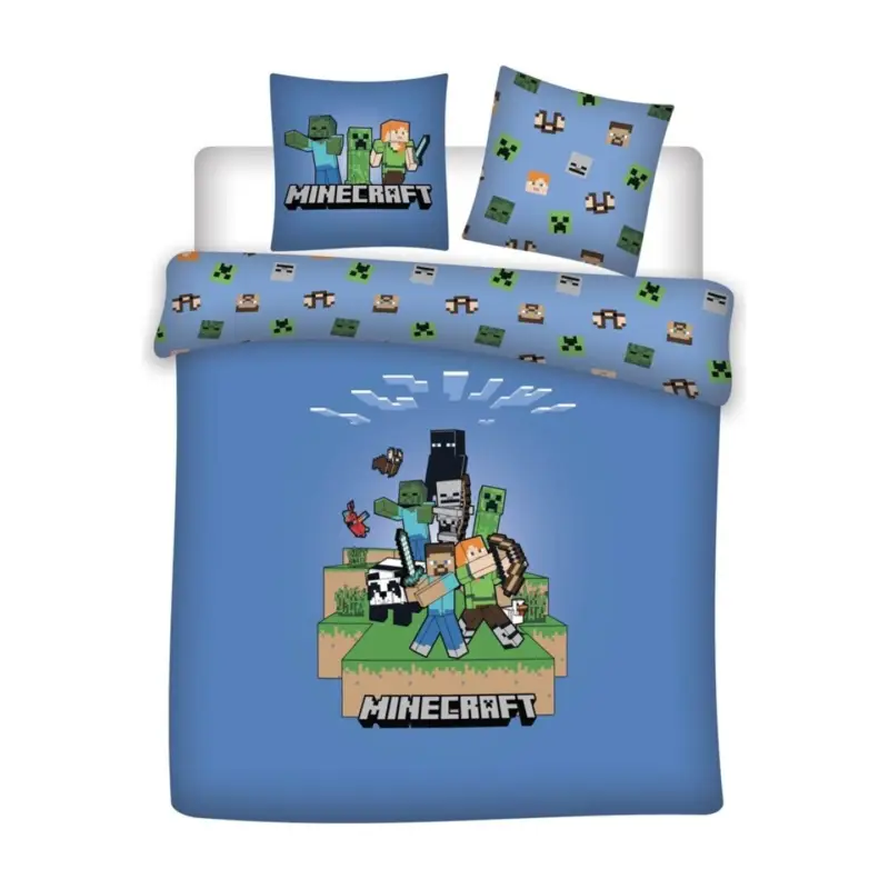 MINECRAFT - Bedding set 240x220cm + 2x65x65cm Beperkt Aanbod
