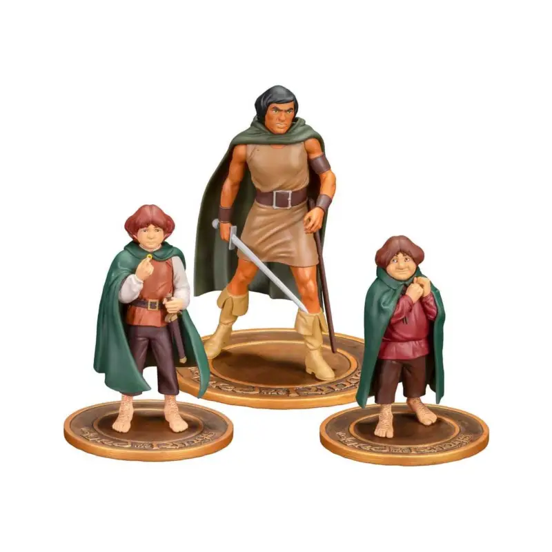 Direct Verzonden The Lord of the Rings Animated Film 3-pack PVC figures: Frodo, Aragorn, and Samwise Figuurtje