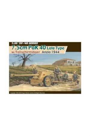 Aanbieding Pak 40 late type with fallschirmjäger (anzio 1944) Schaalmodel
