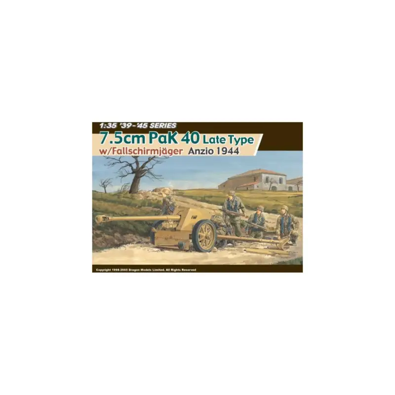 Aanbieding Pak 40 late type with fallschirmjäger (anzio 1944) Schaalmodel