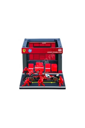 Pit stop set: mechanic figures with stand and accessories ferrari f1 sf-25 hamilton Exclusieve Aanbieding