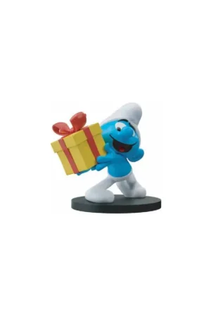 Smurfs Jokey With Gift Resin Figure Figuurtje Direct Beschikbaar