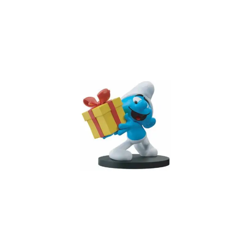 Smurfs Jokey With Gift Resin Figure Figuurtje Direct Beschikbaar