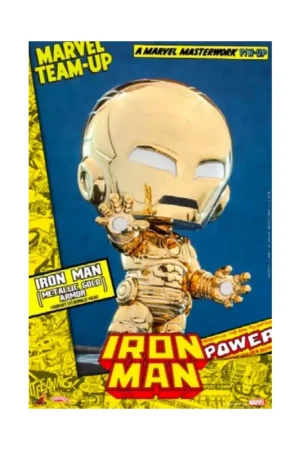 Op = Op MARVEL - Cosbaby - Wave 2 - Iron Man Metallic Gold Armor Figuurtje