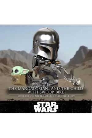 STAR WARS - Cosbaby - Wave 1 - Mandalorian & the Child swoop Bike Figuurtje Gecertificeerd