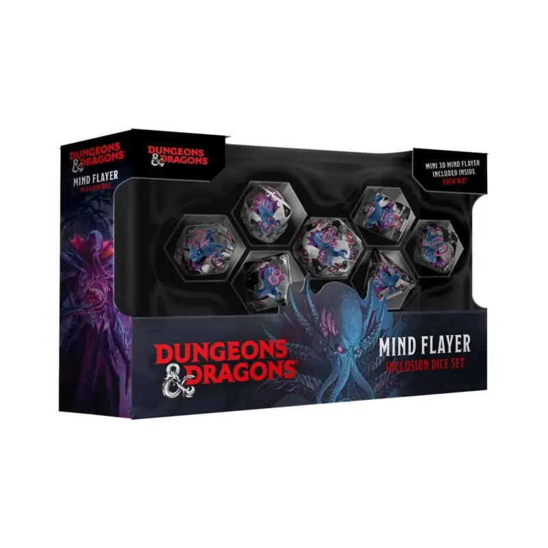 Snelle Levering Dungeons & Dragons Monsters Resin Inclusion pack Mind Flayer dice (7)