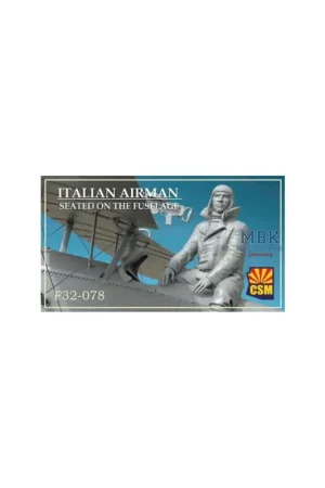 Italian Airman Seated on the Fuselage Figuren Gratis Retour