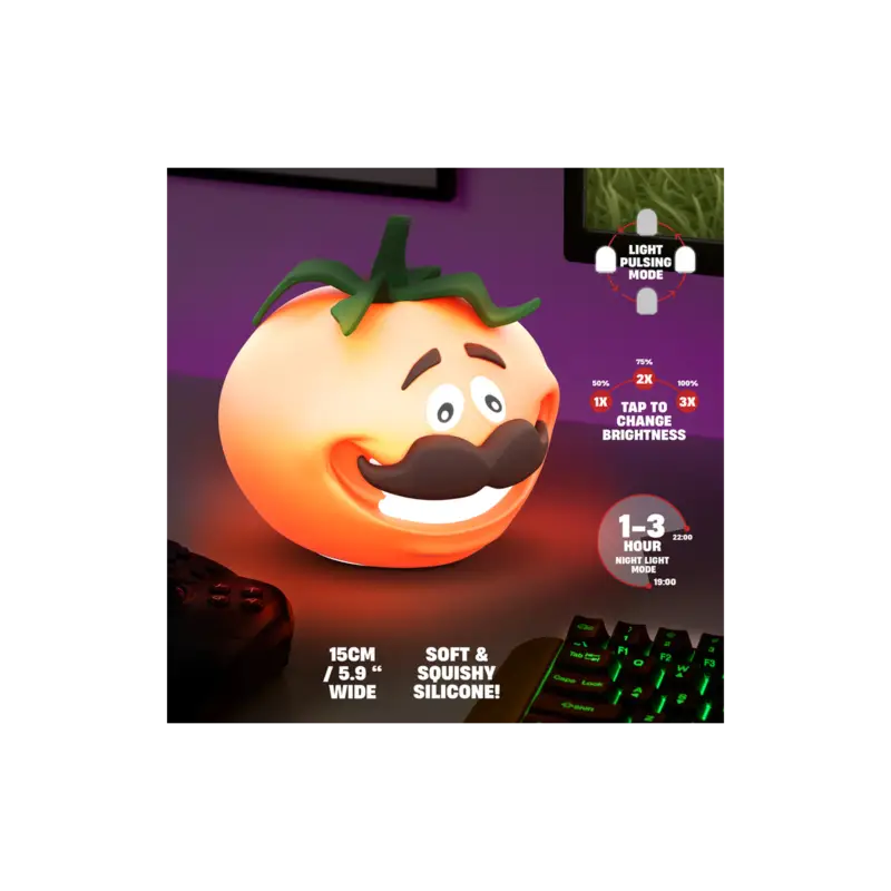 FORTNITE - Tomatohead - Rechargeable 'SquishyGlo' Decorative Lamp Gecertificeerd