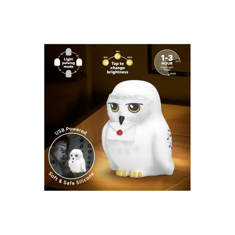 HARRY POTTER - Hedwig - Rechargeable 'SquishyGlo' Decorative Lamp Direct Verzonden