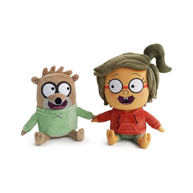 Lage Kosten Regular Show pack 2 Valentine's Rigby & Eileen soft toys 22 cm