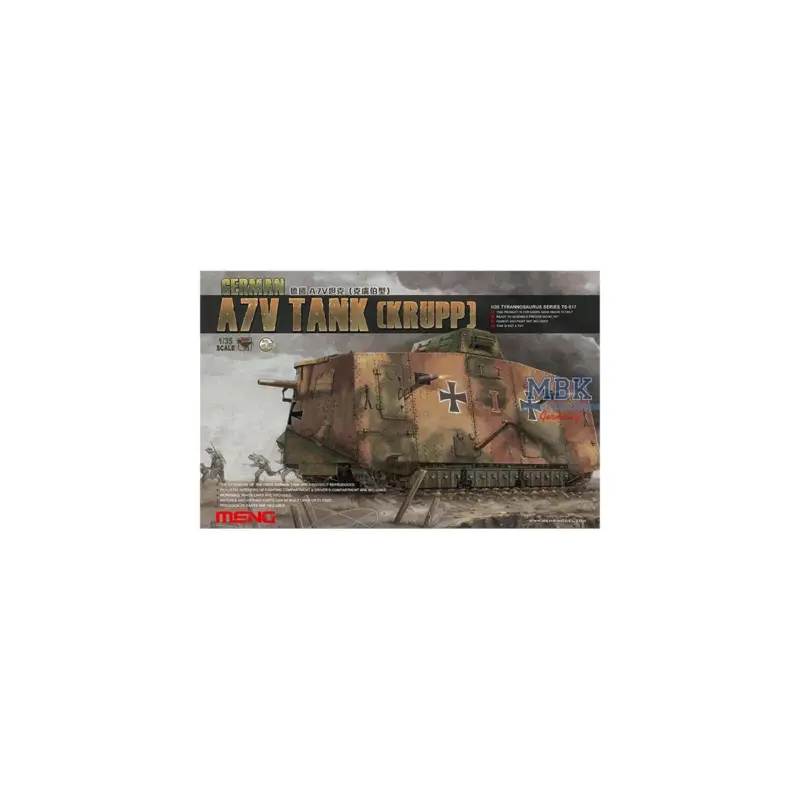 German A7V Tank (Krupp) Schaalmodel Veilige Betaling
