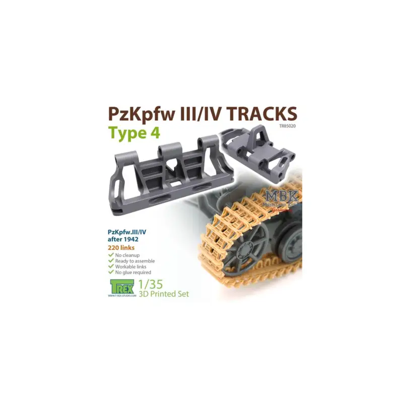 PzKpfw.III/ IV Tracks Type 4 1/35 Hoge Kwaliteit