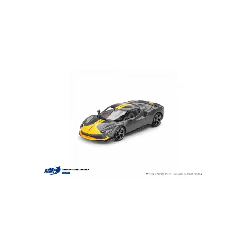 Ferrari 296 gtb 2024 grey/yellow “assetto fiorano grigio scuro” Miniatuur Bestel Nu