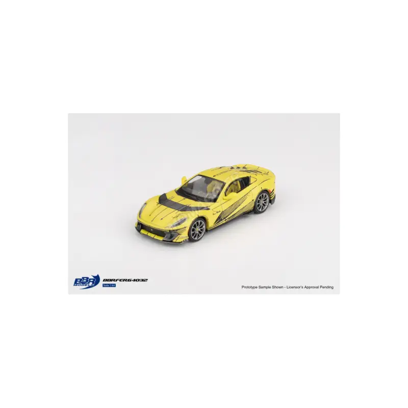 Snelle Levering Ferrari 812 competizione “tailor made” 2021 yellow Miniatuur
