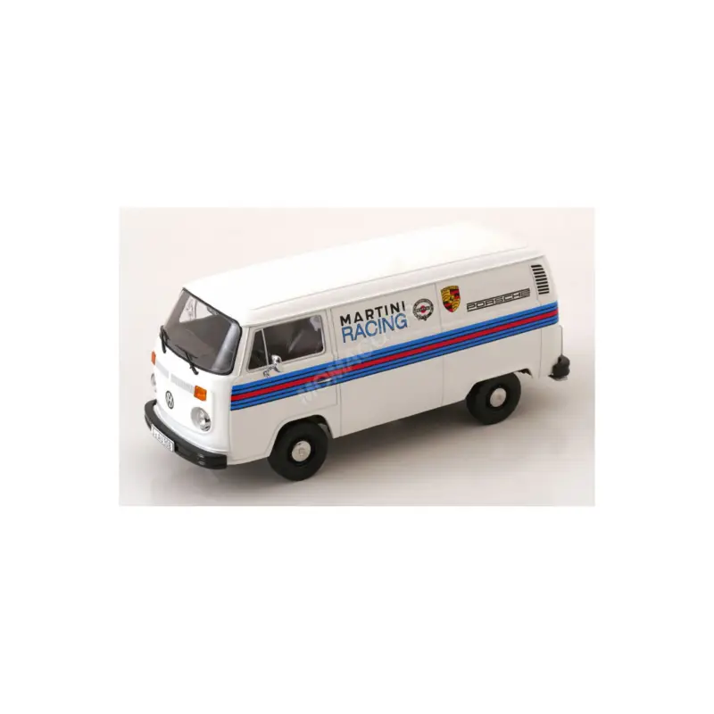 Direct Verzonden Volkswagen t2b delivery bus "porsche martini racing" 1972 white Miniatuur