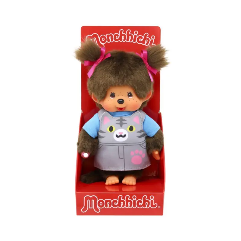 Exclusieve Aanbieding MONCHHICHI - Cat Overalls - Plush Toy 20cm