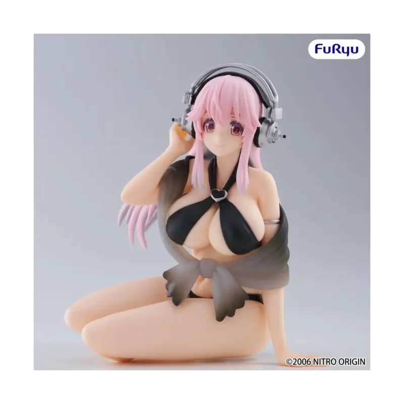 Nu Kopen Super Sonico Figure Noodle Stopper Super Sonico Swimsuit Black Color Ver. 10cm Figuurtje