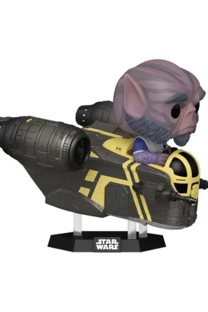 Koopje Star Wars: The Mandalorian and Grogu POP! Rides Deluxe Vinyl Figure Bobble Head Zeb Orrelios in the Razor Crest 9 cm