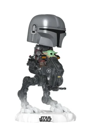 Star Wars: The Mandalorian and Grogu POP! Rides Deluxe Vinyl Figure Bobble Head The Mandalorian with Grogu in Imperial Remnant A Nieuw