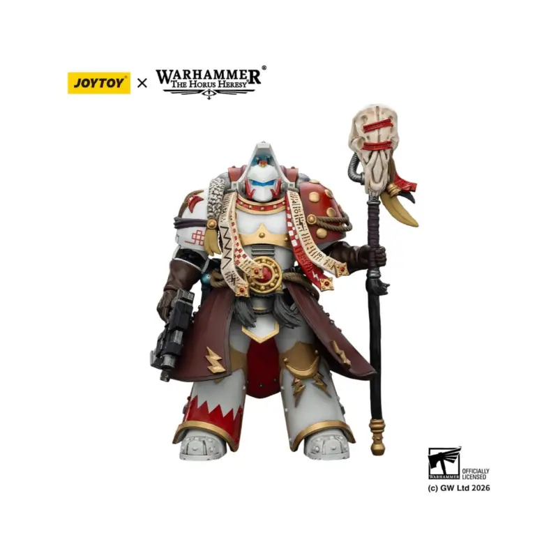 Lage Kosten Warhammer 40,000 White Scars Stormseer Consulwith Force Staff and Bolt Pistol Figure 12 cm