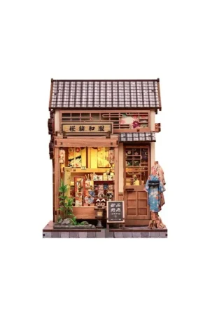 Maquette Book Nook Model Kit Miniature House Sakura O Kimono Shop 19 x 14 cm Gratis Retour