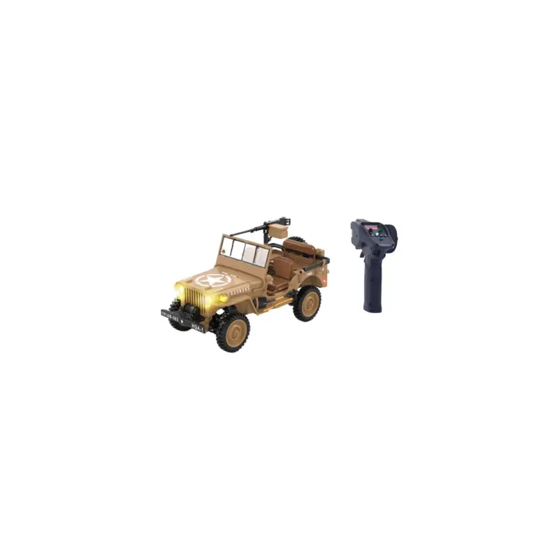 RC 1:14 Sand Yellow Jeep Willys Electric Car RTR with Gearbox Flitsaanbieding