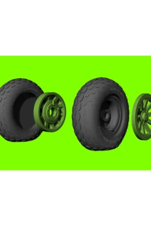 Fabrieksprijs North-American P-51D Mustang wheels with weighted effect tyres with oval tread pattern and separate 3d-printed hubs (designed to