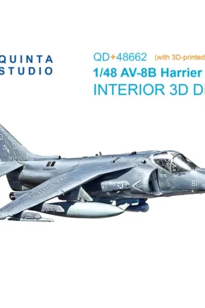 Nu Kopen McDonnell-Douglas AV-8B Harrier II Plus 3D-Printed & coloured Interior on decal paper (UMa) (with 3D-printed resin parts)