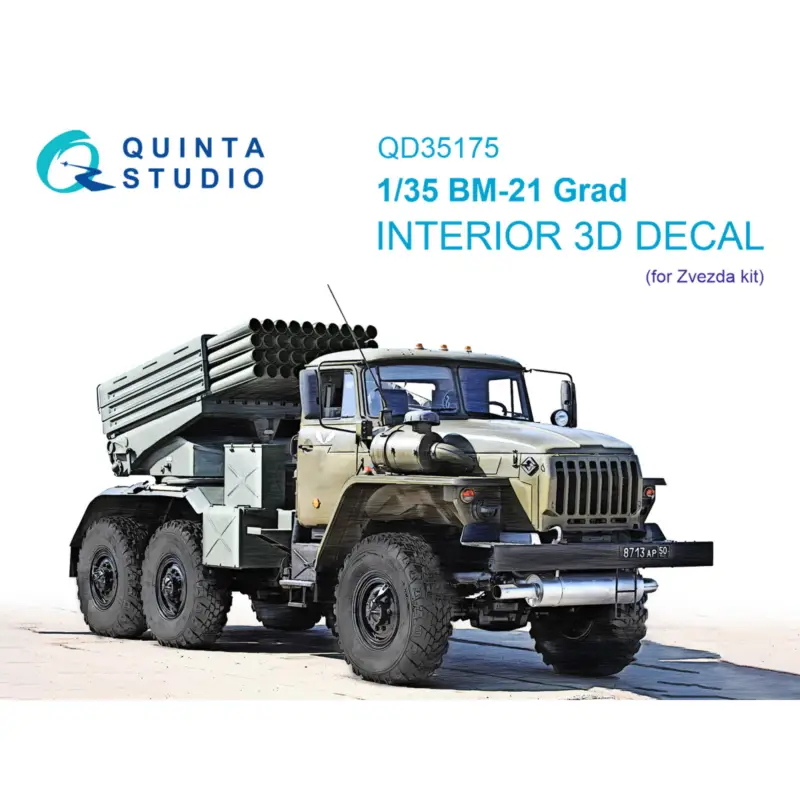 Hete Deal BM-21 Grad 3D-Printed & coloured Interior on decal paper (Zvezda)
