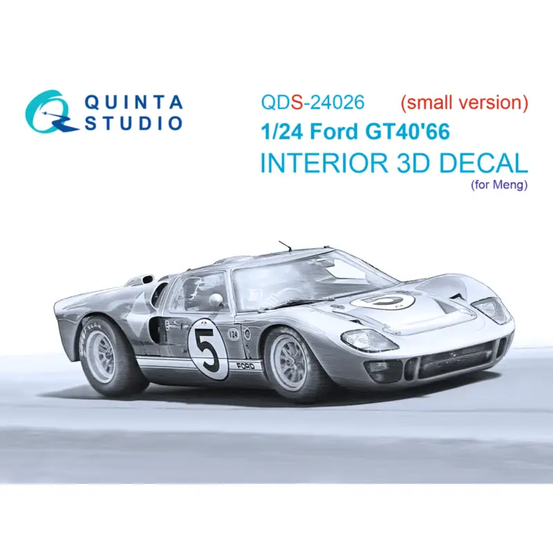 Speciale Aanbieding Ford GT40 Mark II '66 3D-Printed & coloured Interior on decal paper (Meng) (small version)