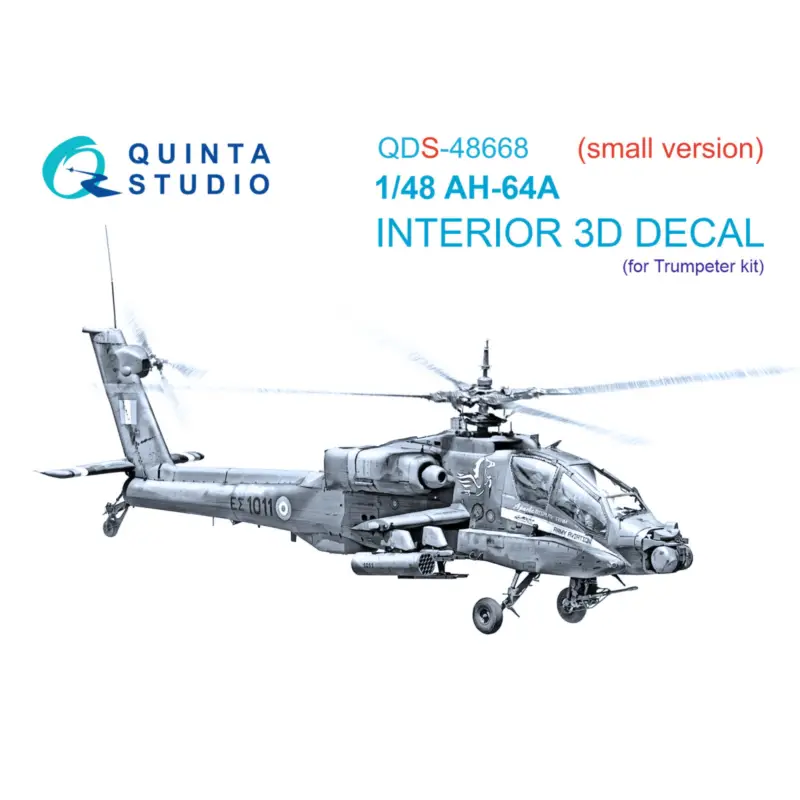 AH-64A 3D-Printed & coloured Interior on decal paper (Trumpeter) (Small version) Gratis Retour
